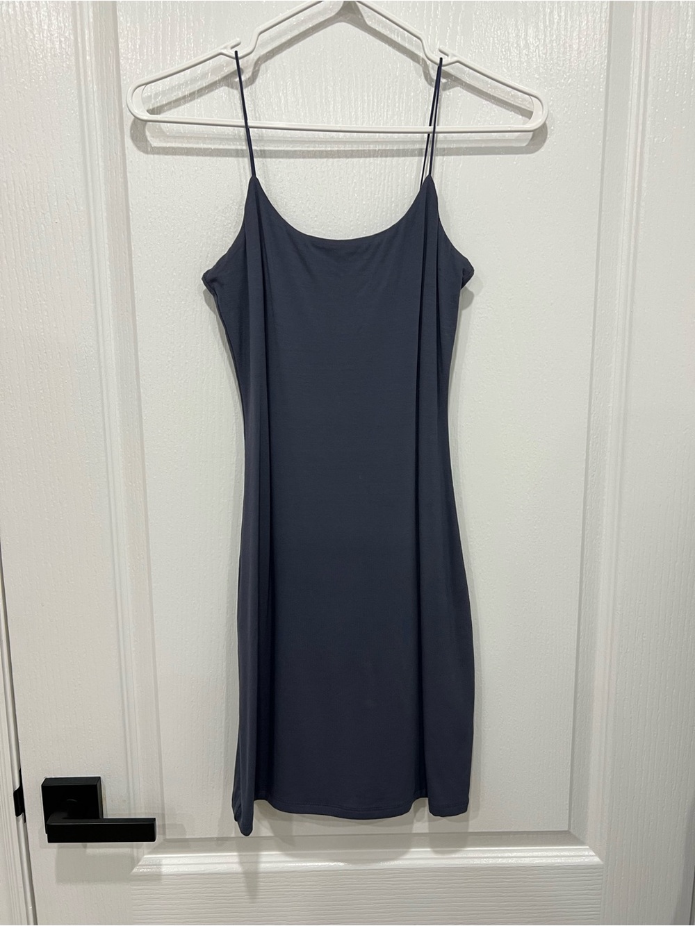 Wilfred Free Blue Spaghetti Strap Dress in Charcoal